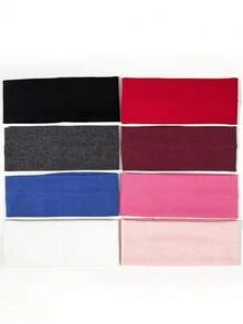 8pcs/Set Solid Color Breathable Moisture-Wicking Sports Headbands, Suitable For Gym, Workouts, Running, And Daily Wear Hair Band Turban Headband Sweatband, Hairband Fall Winter Hair Accessories For Women For Vacation Outfits Woman Elegant Scarf Women Bandanas Soft Headwrap
