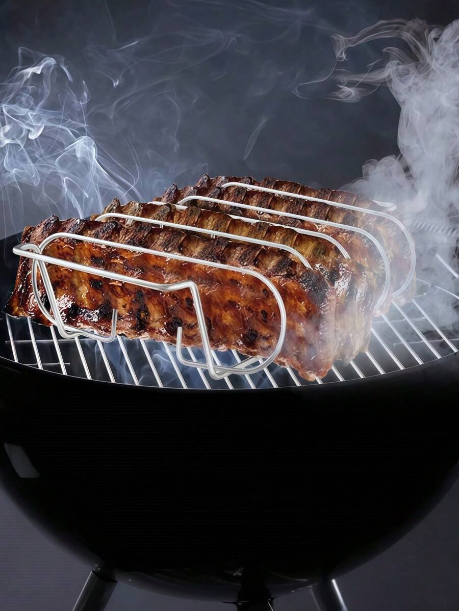 不粘肋排架，便携式烤架，适用于牛排和羊排，户外烧烤工具，餐厅适用