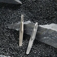 1/3pcs Stainless Steel Precision Eyebrow Tweezers, Eyebrow Trimmer With Protective Net, Washable & Reusable, Suitable For Bedroom And Bathroom - Multicolor - View 3