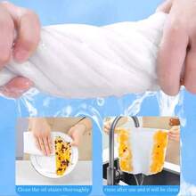 1 Roll (50/100 Sheets) Slouchy Rags, Disposable Kitchen Towels, Washable Dish Towels, Rags, Non-Stick Oil Rags, Degreasing Wipes, Household Rags, Drying Cloths, Cleaning Supplies, Cleaning Tools ( Random Printing)