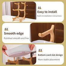 XFHSZ 2/3-Tier Luxury Wooden Elegant Fruit Stand - Double-Layer Fruit Bowl, Creative Candy Display - Natural Wood, Living Room Snack Tray, Space-Saving Design, Easy To Assemble, Father's Day Gift, Dessert Kitchen Serving Tray - 白色 - 查看 10