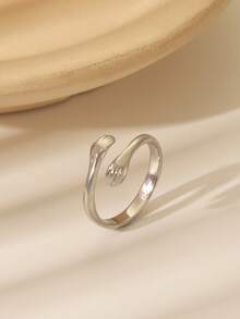 1pc Fashionable Minimalist Heart Hug Ring - Hypoallergenic, Suitable For Casual Wear And Gift Giving - Open Ring - View 8