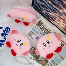 Cartoon Star Card Furry Cute Coin Purse Coin Headphone Data Cable Portable Storage Bag Pendant Holiday Gift - Hồng - Xem 2