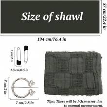 Dune Wasteland Hooded Shawl Medieval Renaissance Hooded Scarf Post Apocalyptic Cowl Cloak With Viking Brooch - màu xanh lá - Xem 6