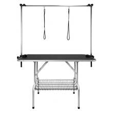 Dog Grooming Table, Pet Grooming Table, Clipping Table With Height-Adjustable Pole, 2 Straps And Scratch-Resistant Rubber Surface
