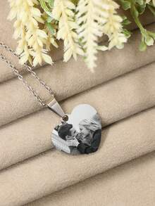 Dây chuyền thiết kế riêng, Dây chuyền nữ cá nhân hóa, Dây chuyền mặt dây chuyền hình trái tim in ảnh theo yêu cầu, Dây chuyền mặt dây chuyền in ảnh và chữ theo yêu cầu, Trang sức tinh tế, Bạc, Quà tặng in ảnh theo yêu cầu, Mặt dây chuyền hình trái tim, Dây chuyền kỷ niệm, Dây chuyền ảnh, Quà tặng ngày Valentine, Quà cưới, Quà sinh nhật, Đeo hàng ngày, Phong cách thường ngày, Cô dâu, Cặp đôi - Phong cách B - Xem 4