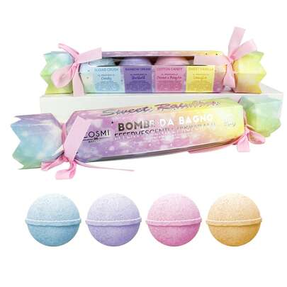 COSMI MILANO BOMBA DA BAGNO SET 4 PZX100G RAINBOW DREAM EFFERVESCENTEE PROFUMATA,PRODOTTI PER IL BAGNO D'AUTUNNO E D'INVERNO COME LE PALLINE PER IL BAGNO SONO ADATTI COME REGALI DI NATALE.