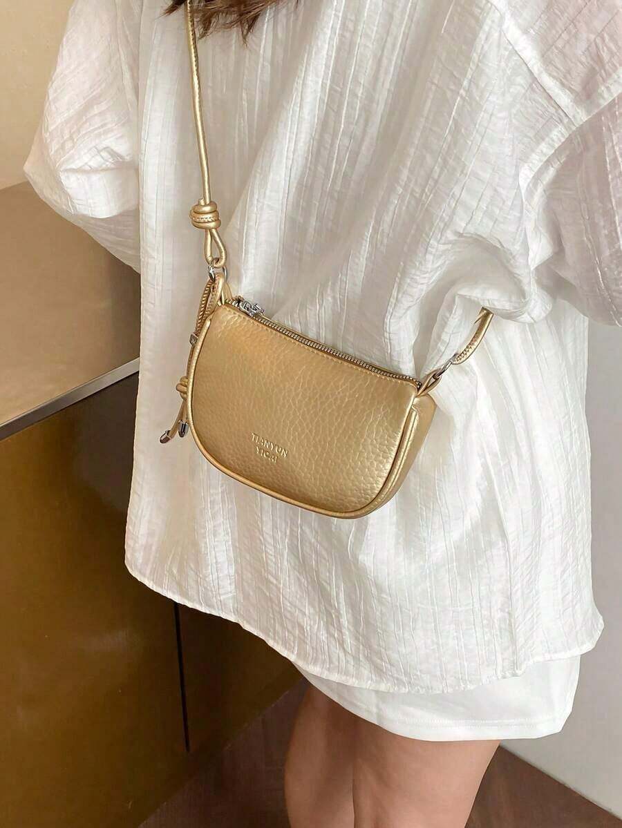 Lychee Grain Mini Handbag, Women's New Fashion Compact Daily Crossbody Bag YM2L - Black - View 1