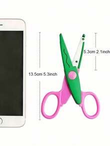 Conjunto de 6 tesouras decorativas coloridas para artesanato, com cabo antiderrapante em resina ABS, ideais para cortar papel, scrapbooking, confecção de cartões e projetos de arte DIY. - Multicolorido - Ver 2