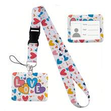 Heart Shape Print Keychain Ribbon Lanyards For Keys ID Card Collectors Phone Straps Rope Students Badge Holder New - Multicolor - View 56