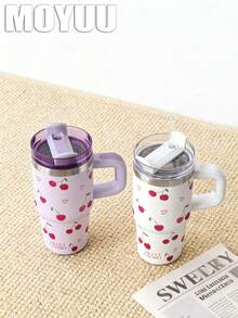 1 cốc có quai dung tích lớn Sweet Cherry 40oz-14oz, cốc cách nhiệt, cốc du lịch, cốc cách nhiệt chân không bằng thép không gỉ, thích hợp cho du lịch, trường học, văn phòng, ngoài trời, phòng tập thể dục, gia đình, quà tặng ngày lễ, quà tặng sinh nhật, quà tặng ngày lễ tình nhân, quà tặng tốt nghiệp (bao gồm ống hút, giữ nóng 6 giờ, giữ lạnh 12 giờ) - Nhiều màu - Xem 9