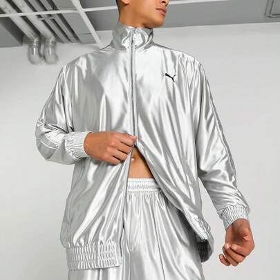 Puma Unisex Winter Jacket, New Sporty Casual Metallic Sheen Oversized Loose Stand Collar Coat, Style Number 627195-01.