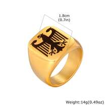1pc Customized Stainless Steel Cast Ring With Eagle National Emblem Design, Black/Silver/Gold Color Ring, Men's Jewelry Gift For Boyfriend, Family, Personal Commemoration - Multicolor - View 13