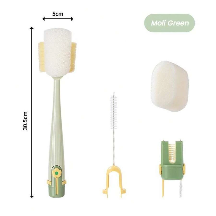 5-In-1 Bottle Cleaning Brush (Multifunctional) – For Cup Lid Cleaning & Home Kitchen Tasks - màu xanh lá - Xem 1