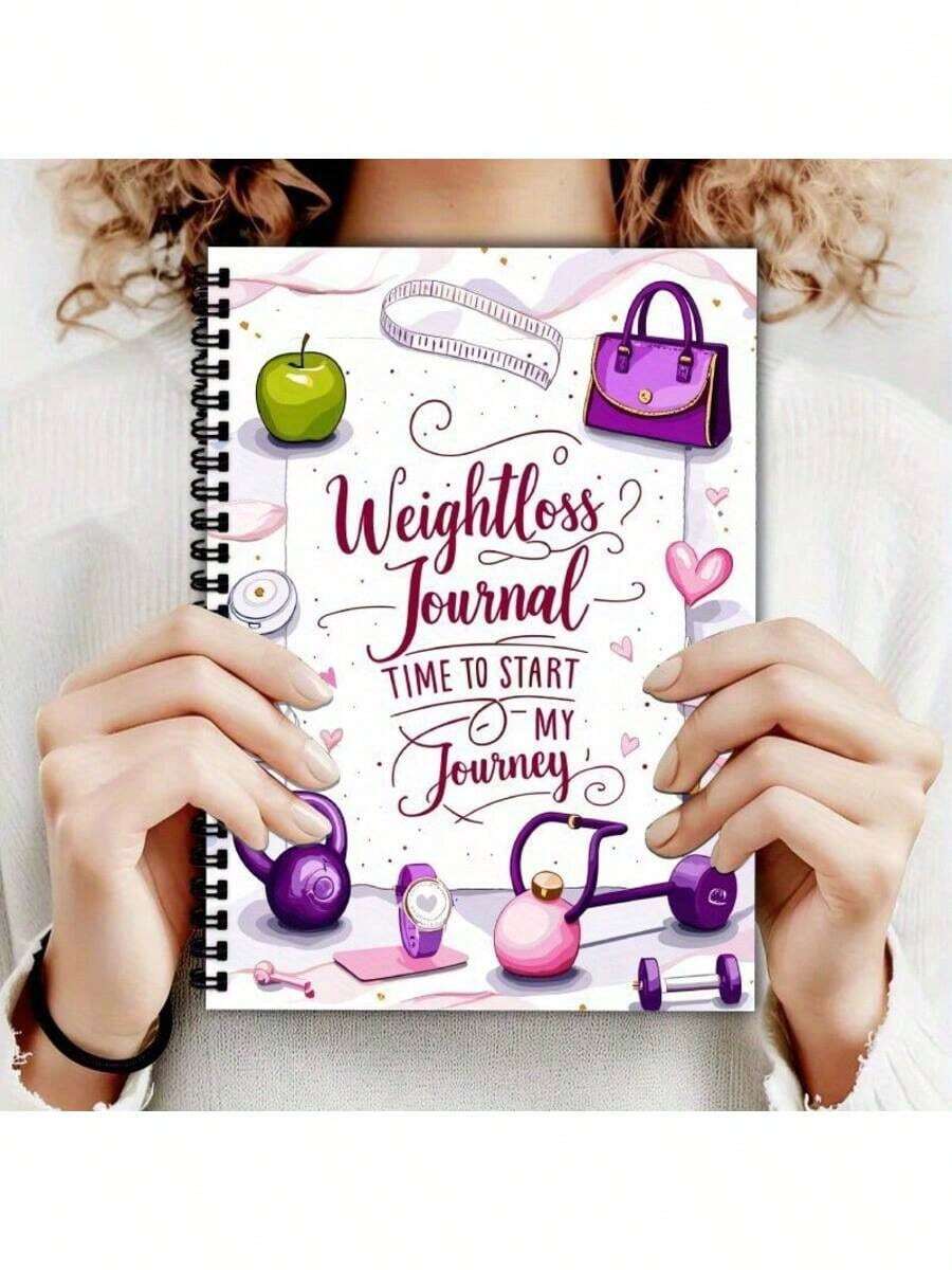 A5 Weight Loss Diary - Spiral Bound Fitness Planner, Includes Exercise Log, Diet Tracking, And Progress Charts - Minimalist & Stylish Fitness Journal, Suitable For Men & Women, Gym/Home/Travel Use - Undated Calendar - Multicolor - View 1