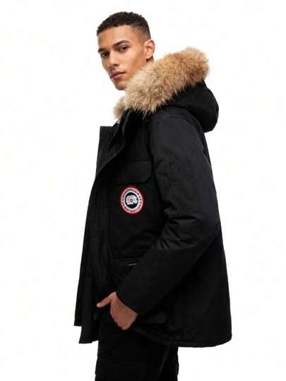 Christmas Mens Winter Down Coating Long Parka Korean Style Thickened Workwear Couple Jacket Warm Windproof Lightweight Hooded Outerwear Fashionable Streetwear