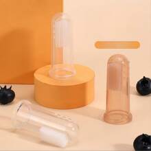 1/6支装硅胶宠物指套牙刷，适用于猫狗。小巧便携，材质舒适，有助于改善宠物健康。狗狗用品、猫狗用品、狗狗配件、幼犬必备、牙齿护理、口腔护理。（款式随机发货） - 無色 - 查看 5