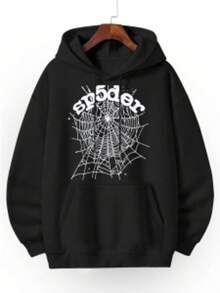 SP5DER OG Web Hoodie Heather Black Streetwear Graphic Pullover Unisex Sweatshirt - màu đen - Xem 14