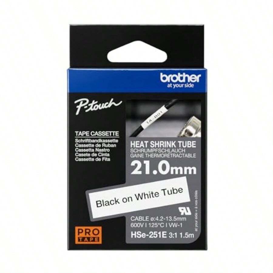 Genuine HSE-251E Heat Shrink Tape Black On White 21mm X 1.5m - BlackonWhite - Xem 1