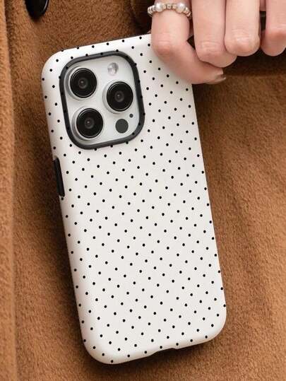 2-In-1 High Definition Polka Dot Pattern Film Apple Phone Case Suitable For IPhone 11 12 13 14 15 16 14 Pro Max 15 Pro Max 16 Pro Max 16 Pro, Minimalist Personalized Holiday Gift For Family And Friends, Dual-Layer Design More Shockproof