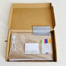 Bộ bảng viết LED 7 màu cao cấp, bao gồm 7 bút màu, giá đỡ, khăn lau, bảng vẽ ngẫu nhiên, cấp nguồn USB, màn hình độ sáng cao, thích hợp sử dụng tại văn phòng và nhà riêng - Món quà Giáng sinh hoặc Năm mới hoàn hảo - Nhiều màu - Xem 15