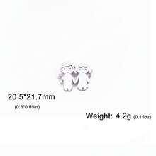 AMAXER 1个不锈钢简约可爱男孩女孩吊坠，是制作珠宝、DIY手链、项链、送给朋友、情侣、同学的完美礼物 - 卡通系列 - 查看 10