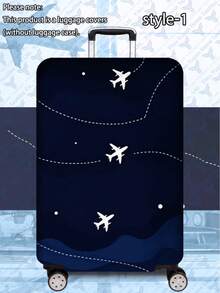 1件装时空旅行印花加厚行李箱保护套,加厚行李箱配件,适用于商务出行、度假、旅行、行李托运、返校等场合,为您的行李增添色彩。适用于20-28英寸行李箱。 - 黑色 - 查看 21