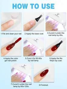 YOKEFELLOW TPO-Free & HEMA-Free 10ml Gel Nail Polish, Light Purple Nails All Seasons Semi Permanent Manicure Nail Gel Polish Soak Off UV LED Nail Art Salon DIY For Women Girls -YM174 - Baby Blue - View 9