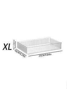 1pc Transparent Drawer Style Stationery Organizer With Partitions, Stackable Storage Box For Home, School, Dormitories, Office And Large Capacity Storage Rack Back To School - Clear - View 10