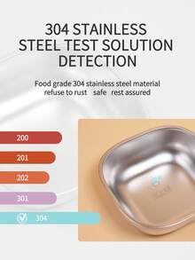 KUNT 1套/4件套恐龙宝宝造型PP餐具套装，带加热功能、内置剪刀和勺子 - 彩色 - 查看 5