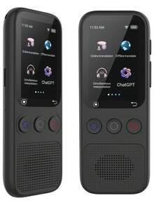 138种语言即时离线语言翻译器，便携式双向实时语言翻译器，适用于旅行、商务和学习 - 黑色 - 查看 3