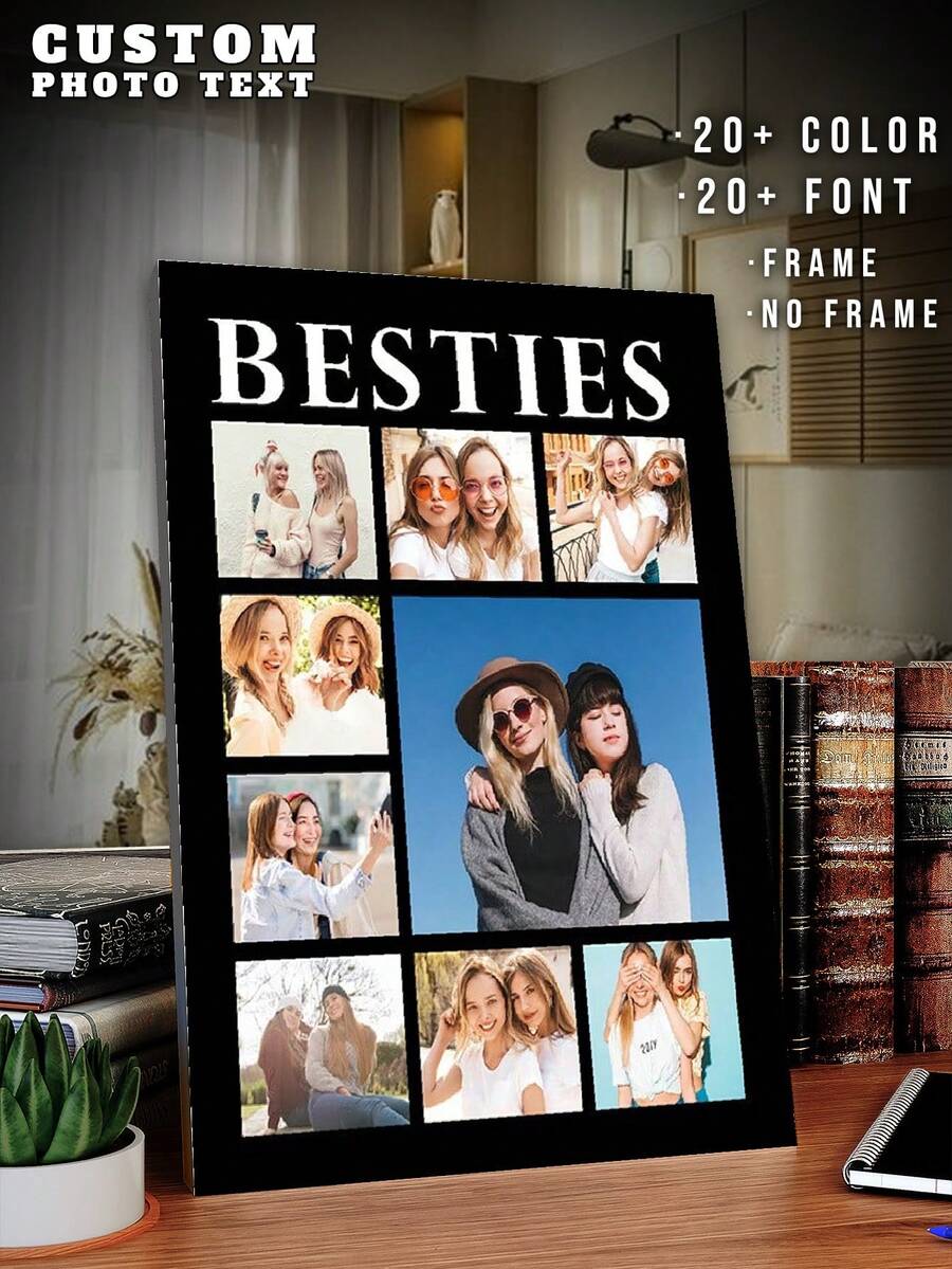 1Pc Personalized Photos To Canvas Print - Canvas Prints With Your Photos On Custom Wall Art For Bedroom, Living Room, Wedding, Pet, Family, Love, Couple, Friend, Picture, Photo, Framed Wall Art,Christmas Gift,Best Friend,Family Gift,Birthday Gifts,Gift For Family/Friend/Girlfriend/Boyfriend - Photos-6 - View 1