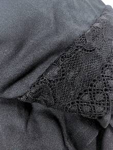 Women's Bridal Robe With Lace – Comfortable Hobby For Pregnant Women, Postpartum Breastfeeding - màu đen - Xem 6