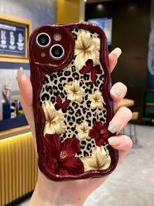 Leopard Print TPU Shockproof Leopard Floral Painted Cream Wavy Edge Phone Protective Case, Compatible With IPhone 17/17 Pro/17 Pro Max, 16 XR/7/8, 15 Pro Max, 12 Pro Max, 13 Pro Max, 14 Pro Max, 13, 14, 11, 12P, 14, P11 Soft Shell, P12 Anti-Drop, XS, XR, 7/8P, 7/8GES2, Suitable For A13 4G, A22, A21S, A51 4G, A52, S22 Ultra, A33 5G, A34, A35, Suitable For Compatible With Redmi 10, Compatible With Redmi Note 11 4G, Compatible With Redmi 11 Lite, A53 TPU, A14, A23, S23 Ultra, S24, A14, A15, S23, A73, A55, A54, Compatible With Redmi Phone Case Spring Birthday Gift - Multicolor - View 4