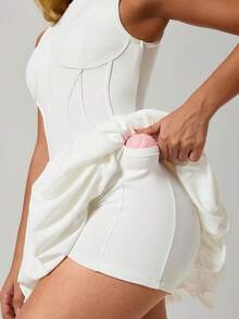 MASKERT "Sports Tennis Skirt" Women's Sports Dress Tennis Golf Dress Yoga Wear Outdoor Sportswear Casual Commuter Wear Comfortable Skin-Friendly - 白色 - 查看 5