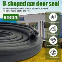 Black Rubber Push-In Door Sealing Strips For Car Doors, Suitable For Cars, Trucks, Recreational Vehicles, And RVS - Noise Reduction And Heat Insulation - Black - View 1