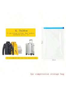 1/3Pcs Compression Bags For Travel Space Saving No Suction Needed Space Saver Blue Travel Bag Luggage Travel Essentials Backpack Suitcase Organizer Travel Accessories Home Household Items House Decor Clothing Storage Transparent Small Bag Drawer Sliding Drawer Locker Hospital Bag Maternity Essentials Vacation Holiday Back To School School Stuff Packing Cubes Dorm College Room Essentials - Multicolor - View 7