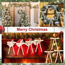 YQQ TAGNEFLOR 30 Lazos de Terciopelo Premium para Árbol de Navidad Decoración Clásica para Árbol de Navidad Moños Grandes 5x7 Pulgadas para Decoración de Árbol Coronas Regalos y Fiestas Beige5735 - Beis - Ver 3