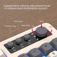 Wired Keyboard And Mouse Set, USB Backlit Mechanical Feeling Keyboard And Mouse Combo, Wired Backlit Keyboard And Mouse Set, Computer Mechanical Feeling Backlit DIY Keyboard And Mouse - Multicolor - View 6