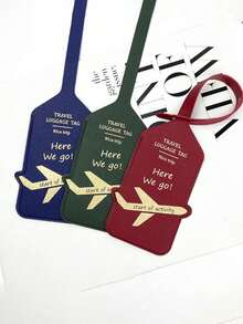 Double-Sided Pu Thickened Leather Luggage Tag, Anti-Lost Luggage Tag, Boarding Pass, Carnival Cruise Luggage Tags Personalized Luggage Tags, Cute Luggage Tag For Suitcase Luggage Id Tag Address Card Boarding Tag Portable Label Suitcase Bag Hanging Tag ,Travel Essential Identification Label, Suitable For Men And Women,For Travel Backpack Travel Bag Luggage Suitcase Travel Gear Back To School - Multicolor - View 3