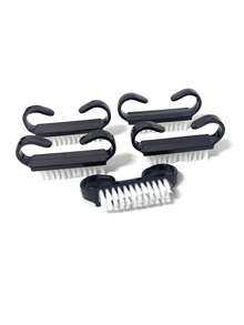 10 pezzi/50 pezzi Piccola spazzola nera per la pulizia delle unghie, spazzola per rimuovere polvere e sporco dalle unghie, spazzola multifunzione - nero - Visualizzare 11