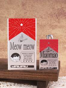 1 Set Of Fun Printed Pull-Out Ashtray And Aluminum Alloy Cigarette Box Combination Set In Meow Style, Portable Ashtray And Cigarette Box Gift, Cat Reminder Pattern, Ashtray And Cigarette Box Gift