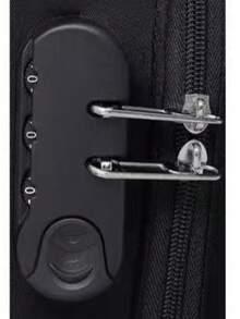 Mochila masculina de gran capacidad con cerradura antirrobo, bolso de computadora de negocios con carga USB, mochila casual, mochila para estudiantes de secundaria - Gris Oscuro - Ver 4