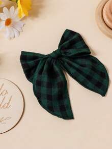 1/4pcs Women's Bow Hair Clips, Plaid School Style Ponytail Clips, Solid Color Star Dotted Square Hair Clips, Cute Fabric Plaid Hair Clips, Great Gift For Loved Ones And Friends, Claw Clips, Hair Slide, Hair Barrettes - Multicolor - View 11