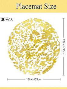 12/50/100pcs Disposable Gold Placemats, 13-Inch Round Metallic Mesh Table Mats, Foil-Pressed Table Coasters, Great For Table Setting, Wedding, Valentine's Day, Birthday Parties And Festival Decorations