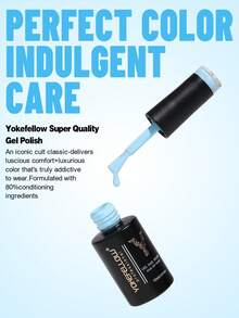 YOKEFELLOW TPO-Free & HEMA-Free 10ml Gel Nail Polish, Light Purple Nails All Seasons Semi Permanent Manicure Nail Gel Polish Soak Off UV LED Nail Art Salon DIY For Women Girls -YM174 - Baby Blue - View 6