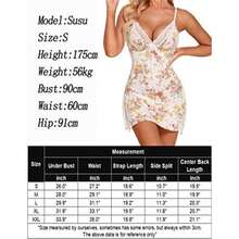 - Lencería para mujer, con tirantes delgados, camisón de babydoll(XL Flor) - Multicolor - Ver 6