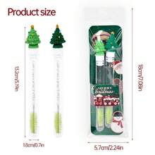 Christmas Makeup Essential: 2 Packs Eyelash Brushes - Dark Green - View 2