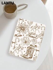 1pc Brown Western Desert Element Pattern Flat Protective Case, Compatible With Apple IPad 10.2", IPad Pro 11" 2020/2021, IPad (A16) 11" 11th Gen 2025, IPad 9th/10th Gen, IPad Air 4th 10.9", Galaxy Tab S6 Lite 10.4", /, Anti-Drop, With Pen Slot, Sleep/Wake Support, Romantic Gift For Tablet Players