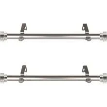 QY- Rod Desyne SIDE100-5 - Barra de Cortina Lateral de 1 Pulgada 12-20 Pulgadas Juego de 2 níquel Satinado -6194 - Nquelsatinado - Ver 2
